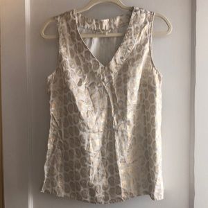 Lucy and Laurel linen paisley V-Neck  sleeveless top